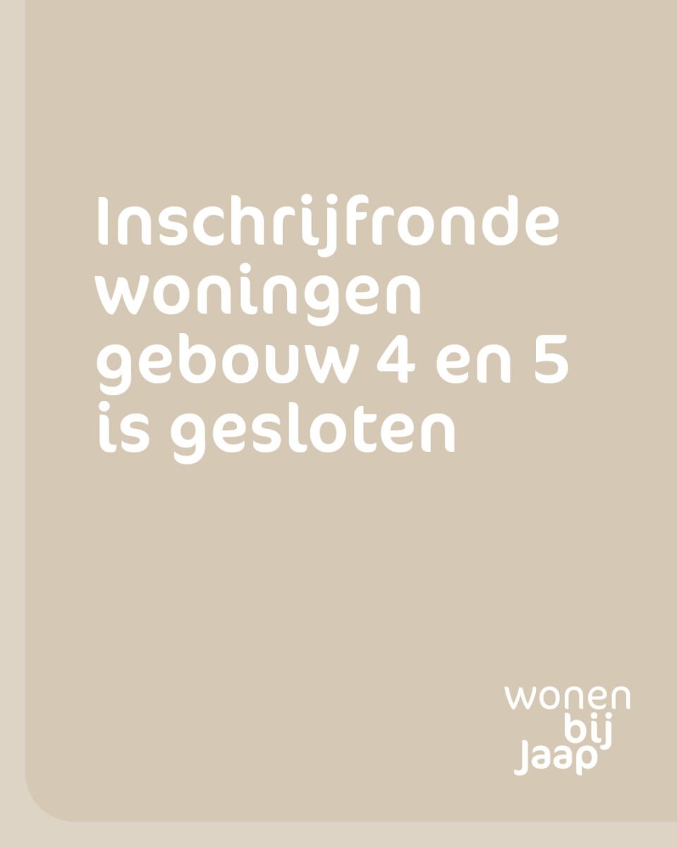 Wonen bij Jaap Instagram post